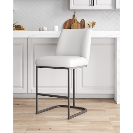 Manhattan Comfort Serena Counter Stool in White CS017-WH